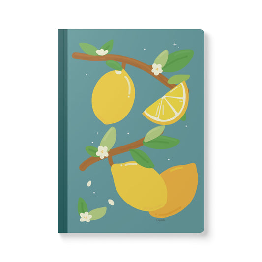 Lemon Softcover Lined Notebook - Fruit collection