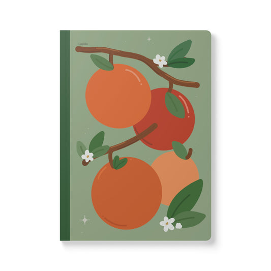 Orange Softcover Lined Notebook - Fruit collection